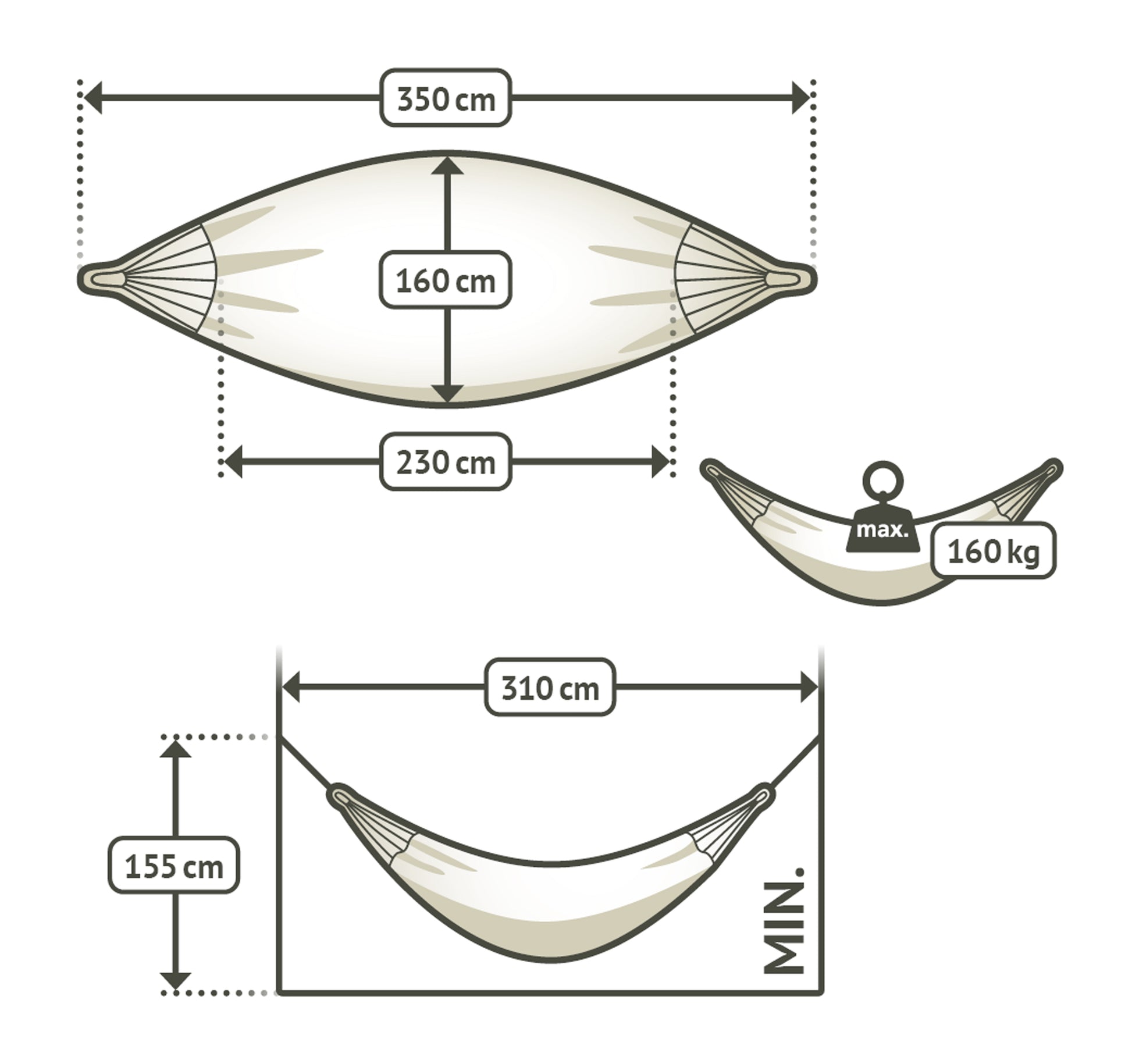 Hamaca clásica doble Brisa (Marine)