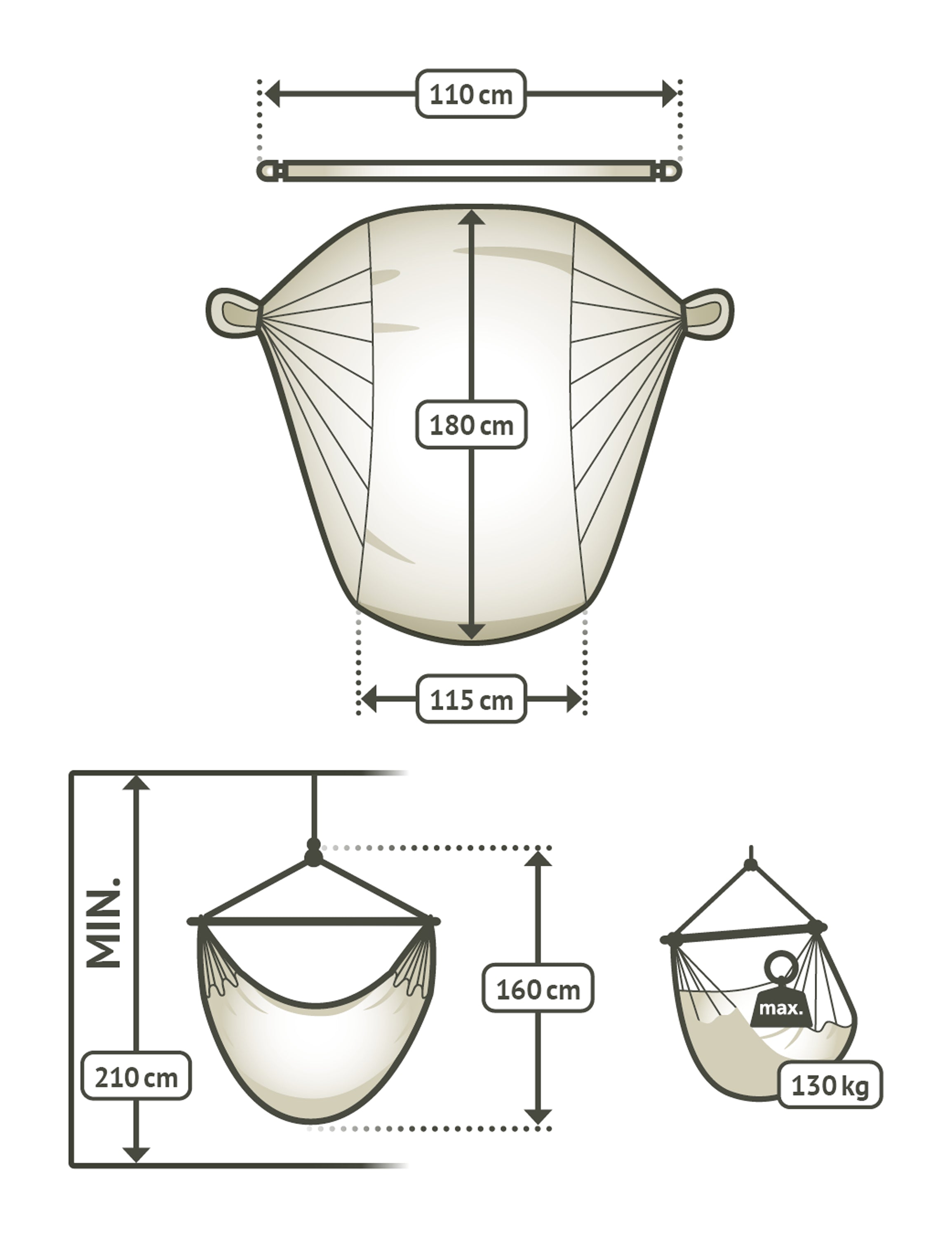 Silla exterior colgante Domingo (Almond)