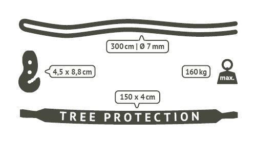 TreeMount Black - Sujeción para sillas colgantes en árboles y vigas