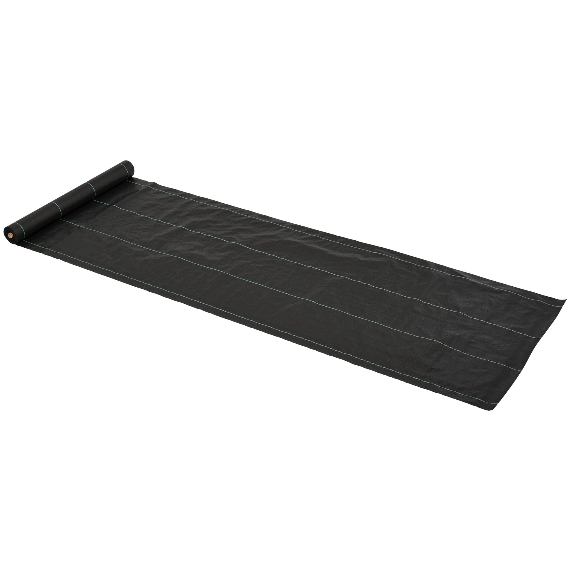 Outsunny Malla Antihierbas Malla Geotextil 1x50 m Malla de Jardín contra Malas Hierbas 100 g/m² Rollo de Malla Antimaleza Negro