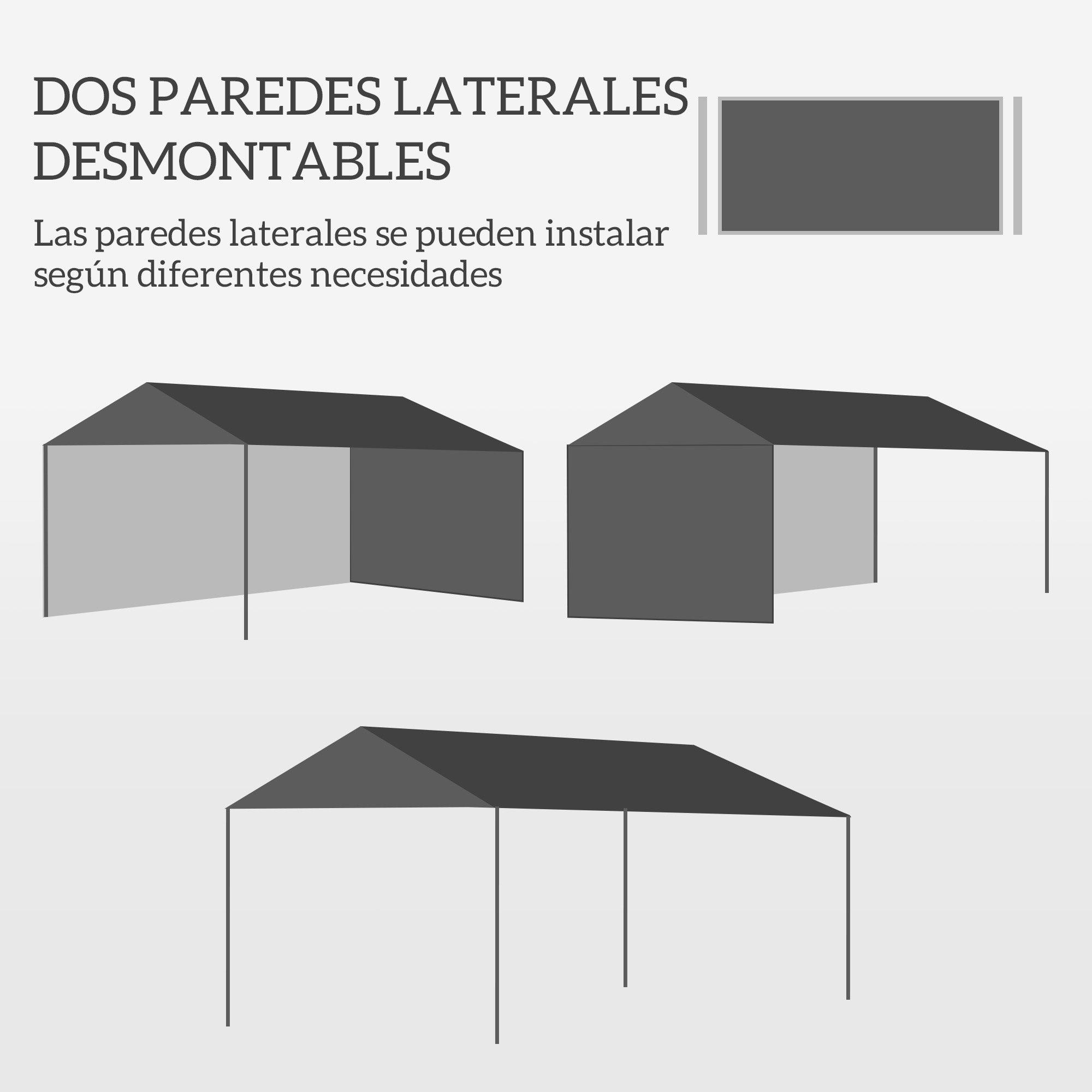 Outsunny Carpa de Jardín 4x3 m Cenador Desmontable Exterior Gazebo con 2 Paneles Laterales 2 Ventanas y Marco de Acero Anti-UV Impermeable para Terraza Patio Blanco