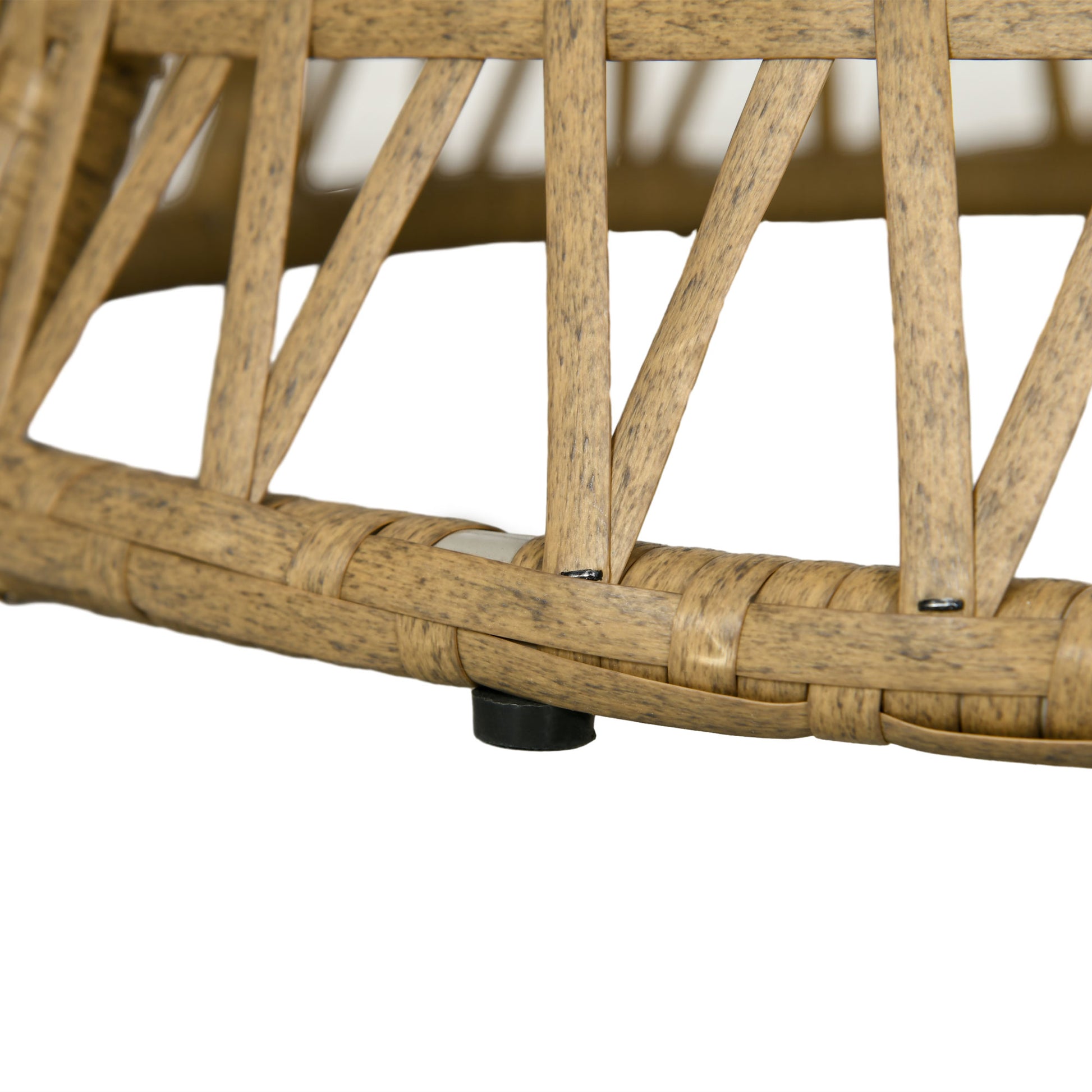 Outsunny Sillón Papasan Giratorio 360° de Ratán Sintético, Silla Redonda de Mimbre PE con Cojín y Marco de Acero, Resistente a Intemperie, Carga 120 kg, para Jardín, Terraza, 85x70x82 cm, Amarillo