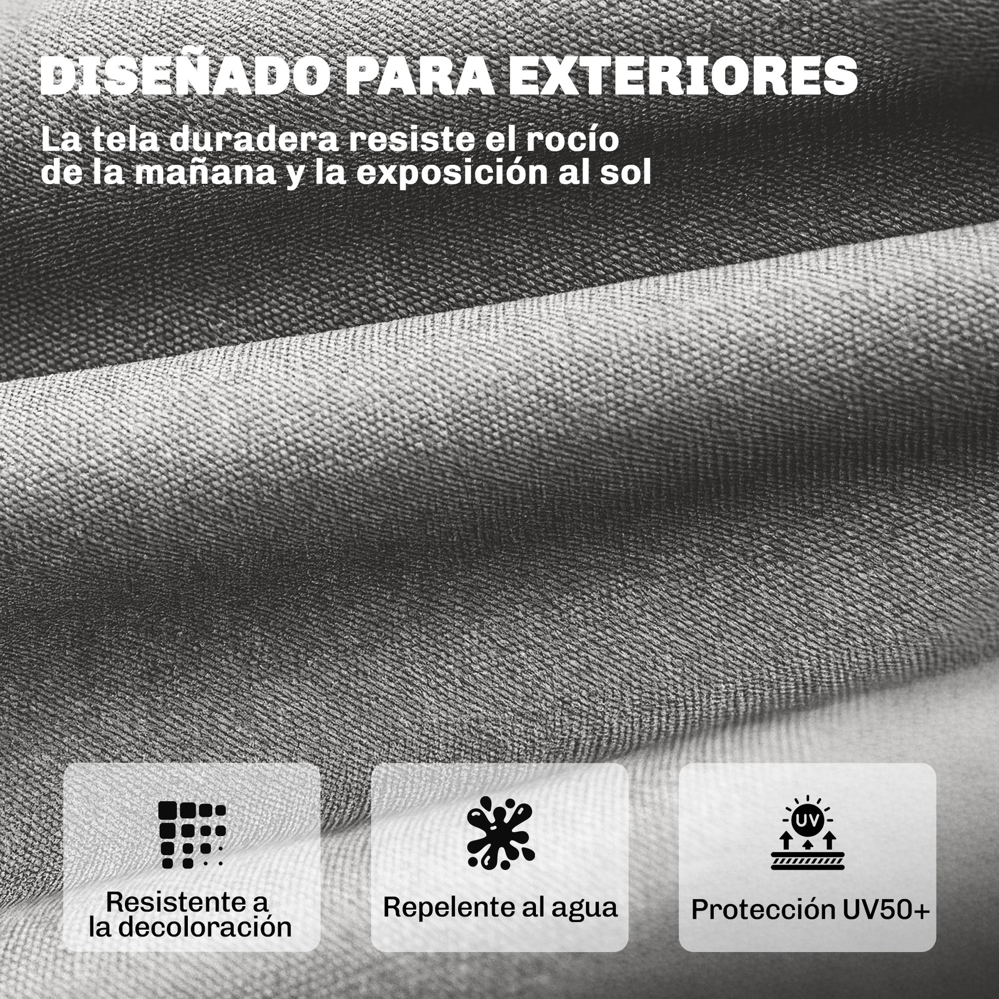 Outsunny Cojín para Banco Exterior, Cojín para Banco y Tumbona de Jardín con Correas de Sujeción, Protección UV50+, Rebote Lento, para Interior y Exterior, 198x65x13 cm, Gris Claro