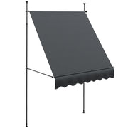 Outsunny Toldo Manual Retráctil 2x1,2 m Toldo Exterior Terraza Enrollable Altura Ajustable con Manivela 210-300 cm Sin Taladro Protección UV30+ para Balcón Jardín Gris Oscuro