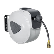 DURHAND Carrete de Manguera de Aire Comprimido Automático de 20 m Conector de 1/4'' BSP con Soporte para Pared Giratorio 180° Diámetro Interno 3/8'' (9,5x15 mm) Gris