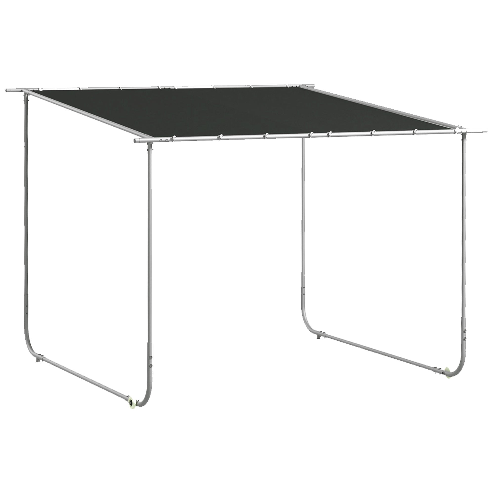 Outsunny Pérgola 3x3 m Cenador de Jardín con Ruedas Protección UV 30+ Impermeable Sacos de Arena y Marco de Acero para Patio Terraza Balcón Gris Oscuro