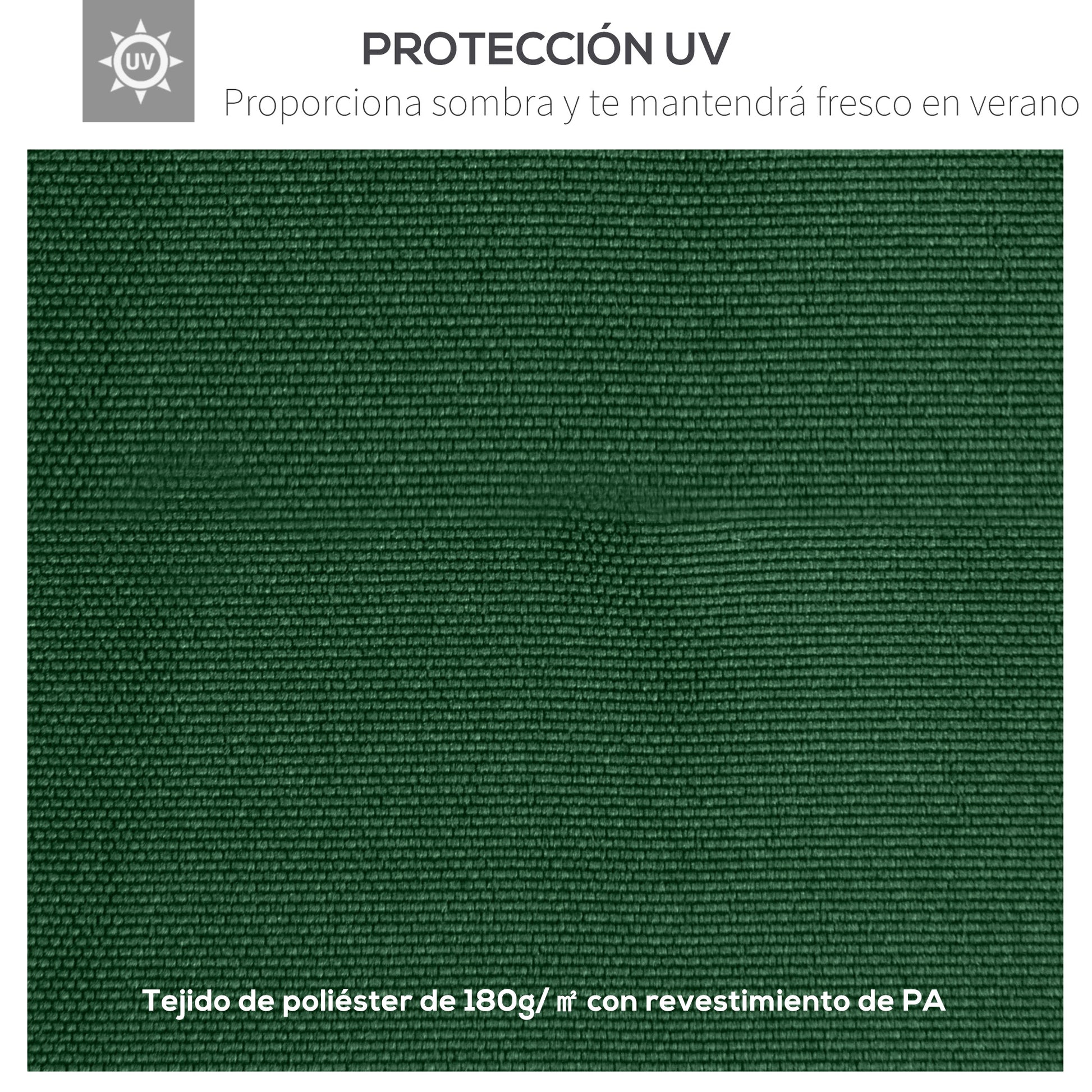 Outsunny Techo de Repuesto 300x300 cm para Cenador de Jardín Cubierta de Repuesto de Gazebo Pabellón Exterior con 8 Orificios de Drenaje y Ventilación Verde