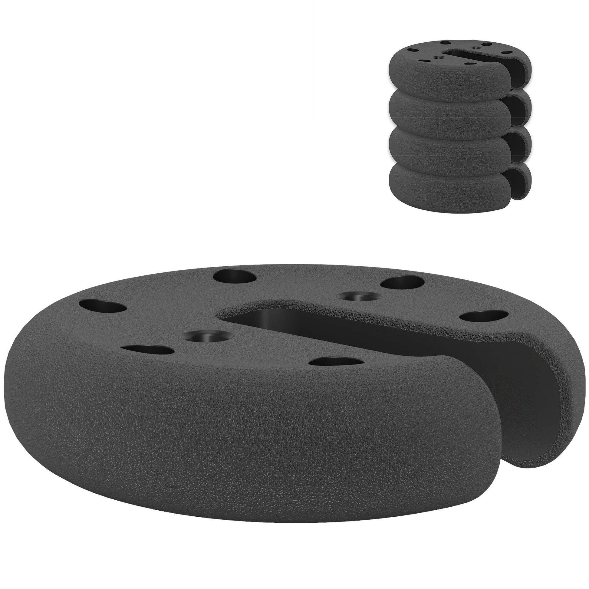 Outsunny Juego de 4 Peso de Pierna Gazebo Relleno de Cemento Pie de Soporte para Carpa Plegable Base Ponderada de Cenador Φ20x4.5cm