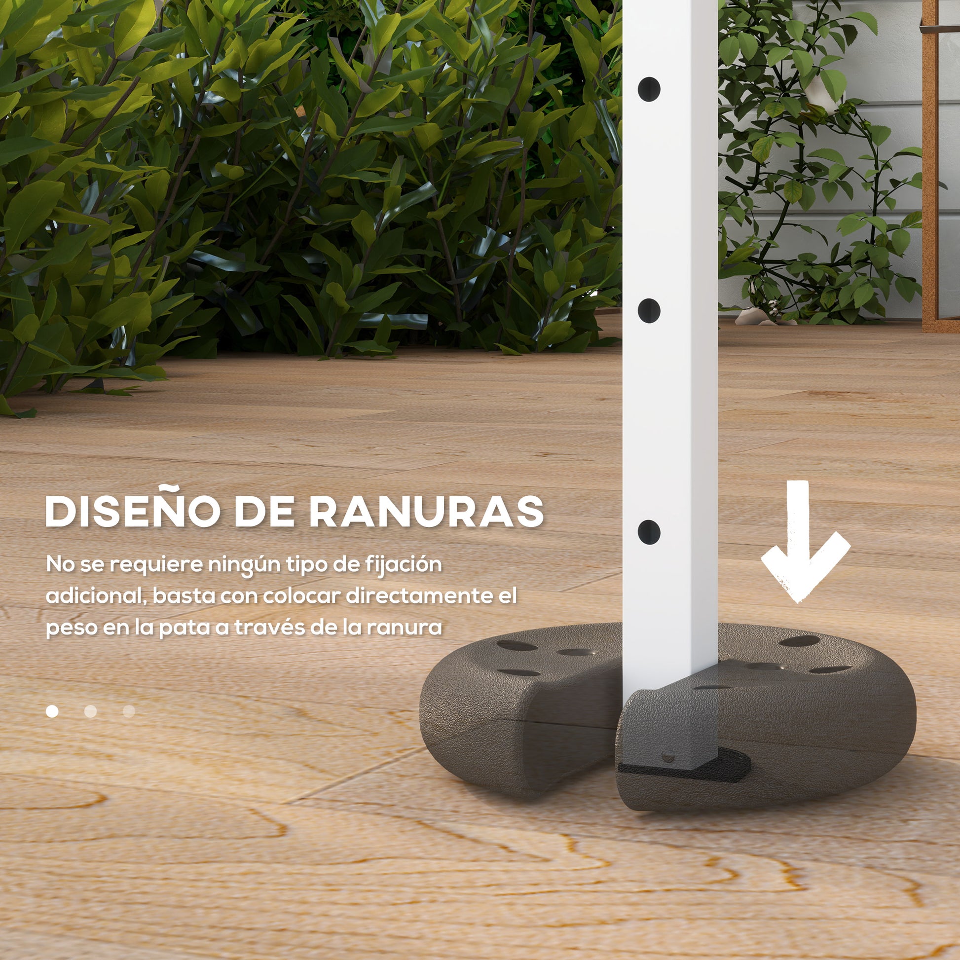 Outsunny Juego de 4 Peso de Pierna Gazebo Relleno de Cemento Pie de Soporte para Carpa Plegable Base Ponderada de Cenador Φ20x4.5cm