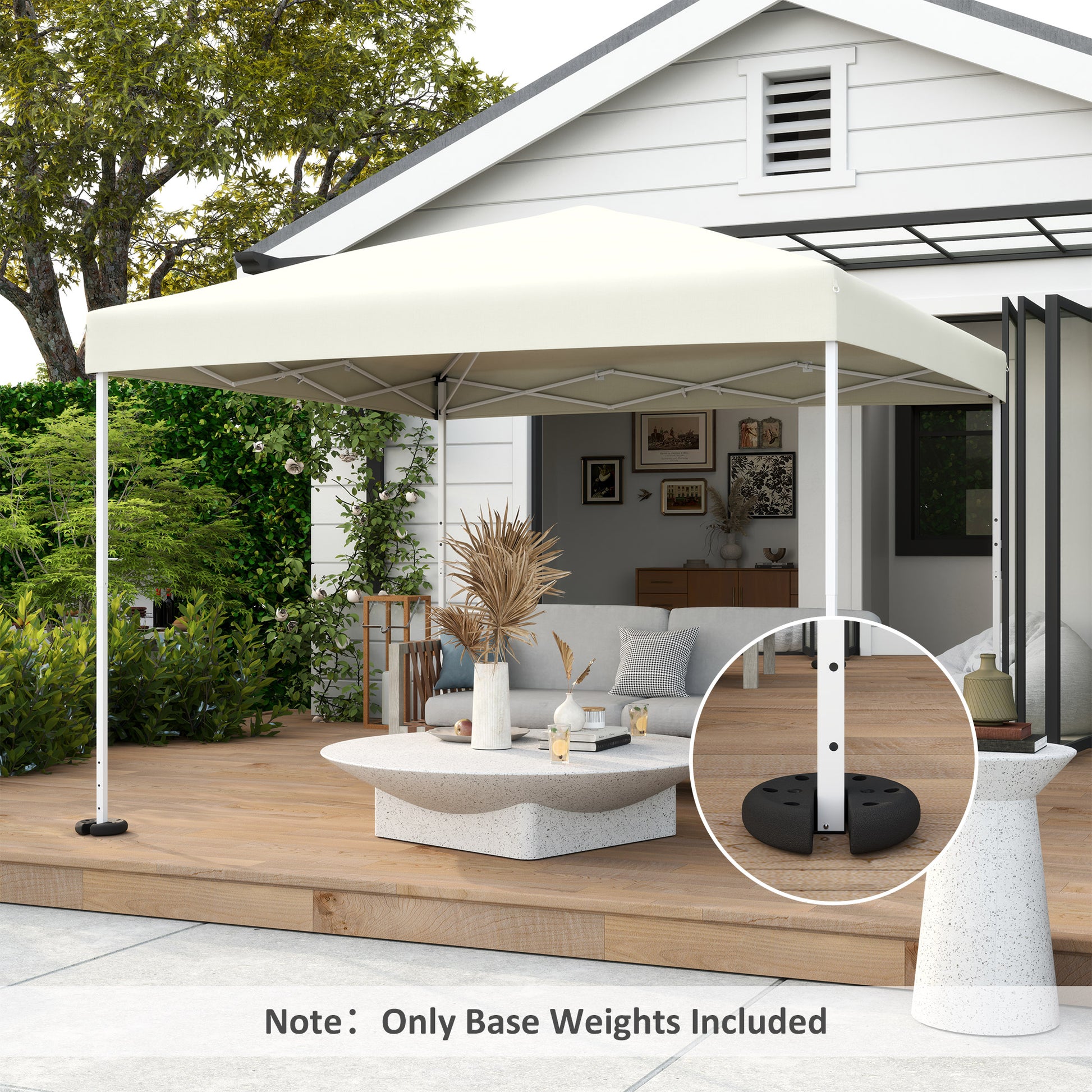 Outsunny Juego de 4 Peso de Pierna Gazebo Relleno de Cemento Pie de Soporte para Carpa Plegable Base Ponderada de Cenador Φ20x4.5cm