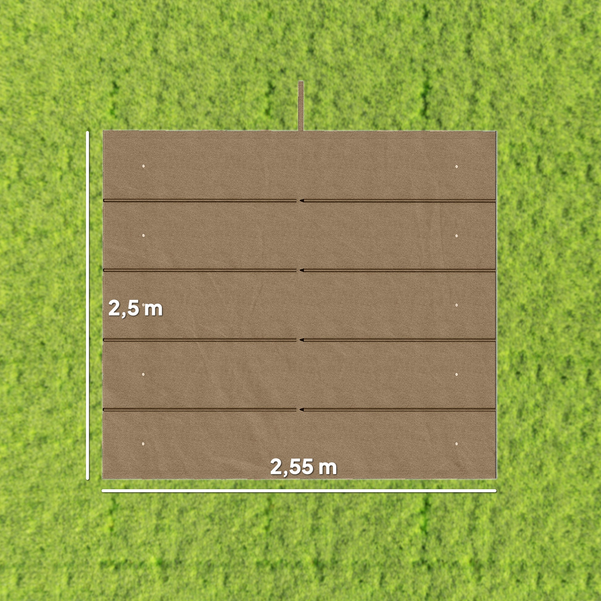 Outsunny Techo de Pérgola 2,5x2,55 m, Techo de Repuesto Retráctil para Marco de Pérgola de 3x3 m, UV30+, Toldo de Tela Solo para Cenador Jardín con 10 Orificios de Drenaje, Pardo
