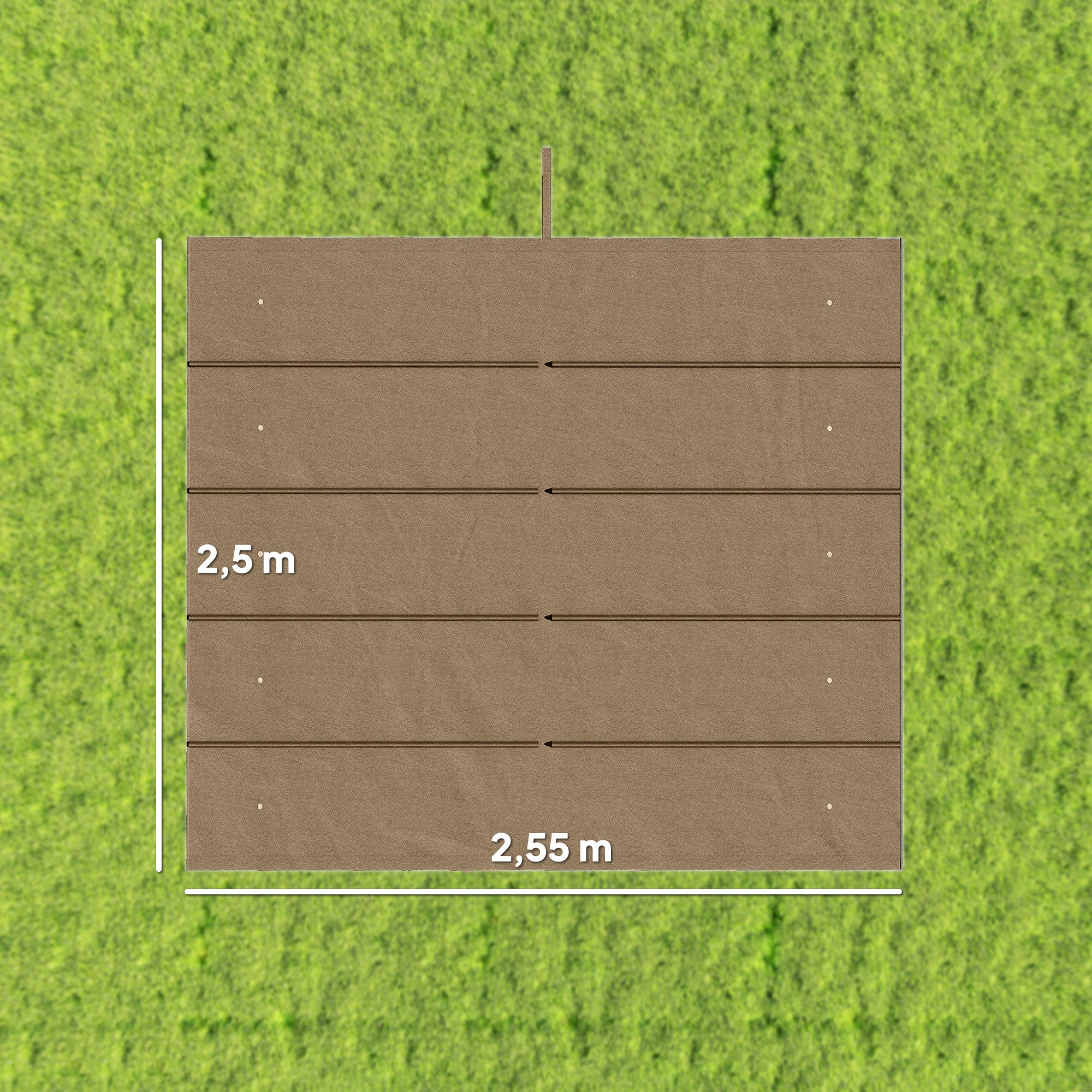 Outsunny Techo de Pérgola 2,5x2,55 m, Techo de Repuesto Retráctil para Marco de Pérgola de 3x3 m, UV30+, Toldo de Tela Solo para Cenador Jardín con 10 Orificios de Drenaje, Pardo