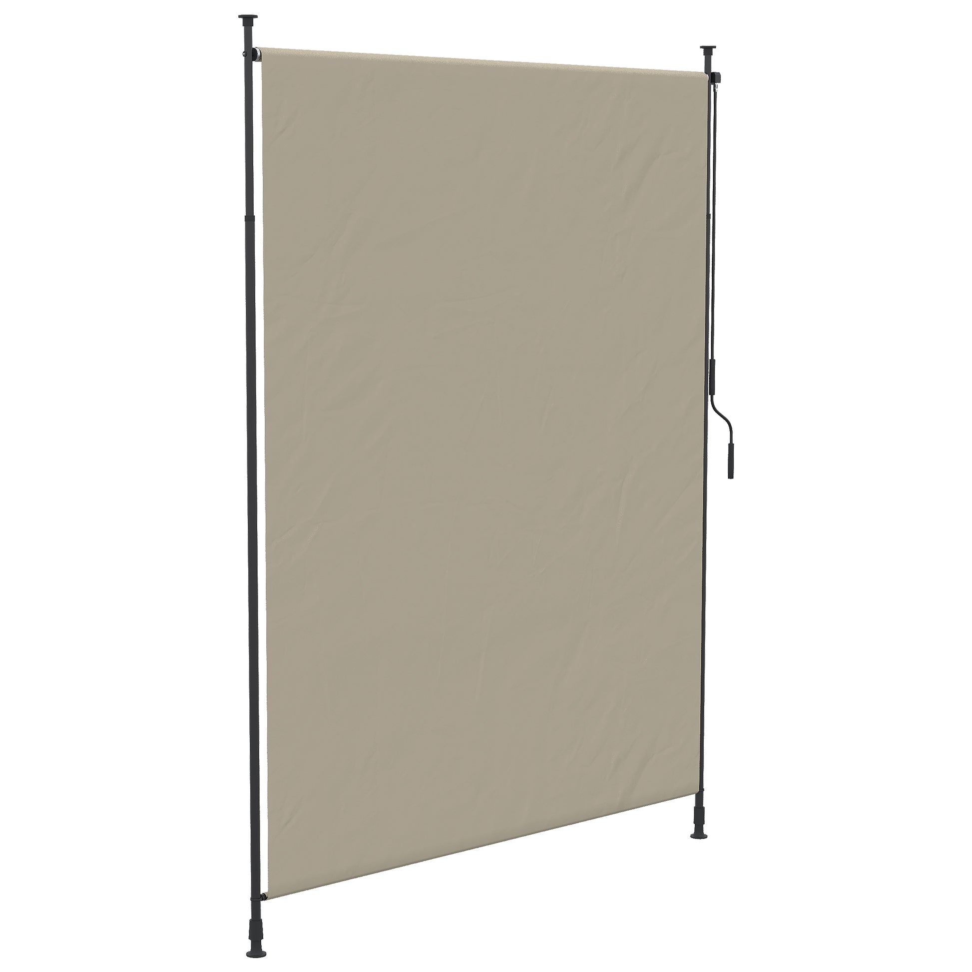 Outsunny Toldo Vertical Exterior 200x305 cm, Pantalla de Privacidad Enrollable, Toldo Lateral Ajustable con Manivela, Protección UV 40+ e Impermeable, Sin Taladro, para Balcón, Jardín, Arena