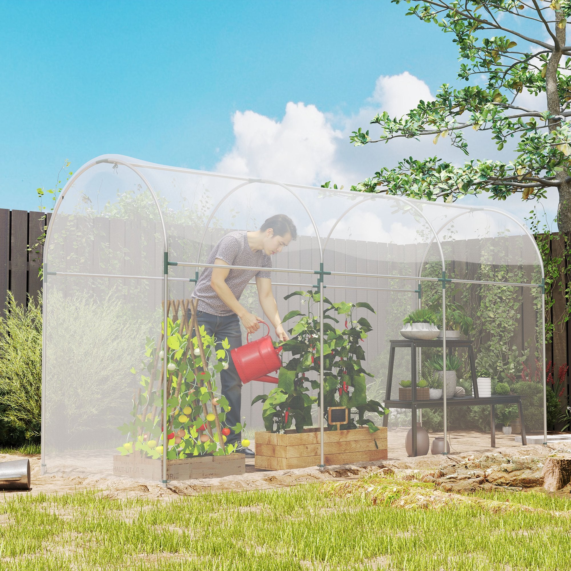 Outsunny Plástico Invernadero Transparente, 6x10 m, Cubierta de Repuesto para Invernadero de Polipropileno, Resistente al Agua, para Huerto, Plantas, Agricultura, Jardín