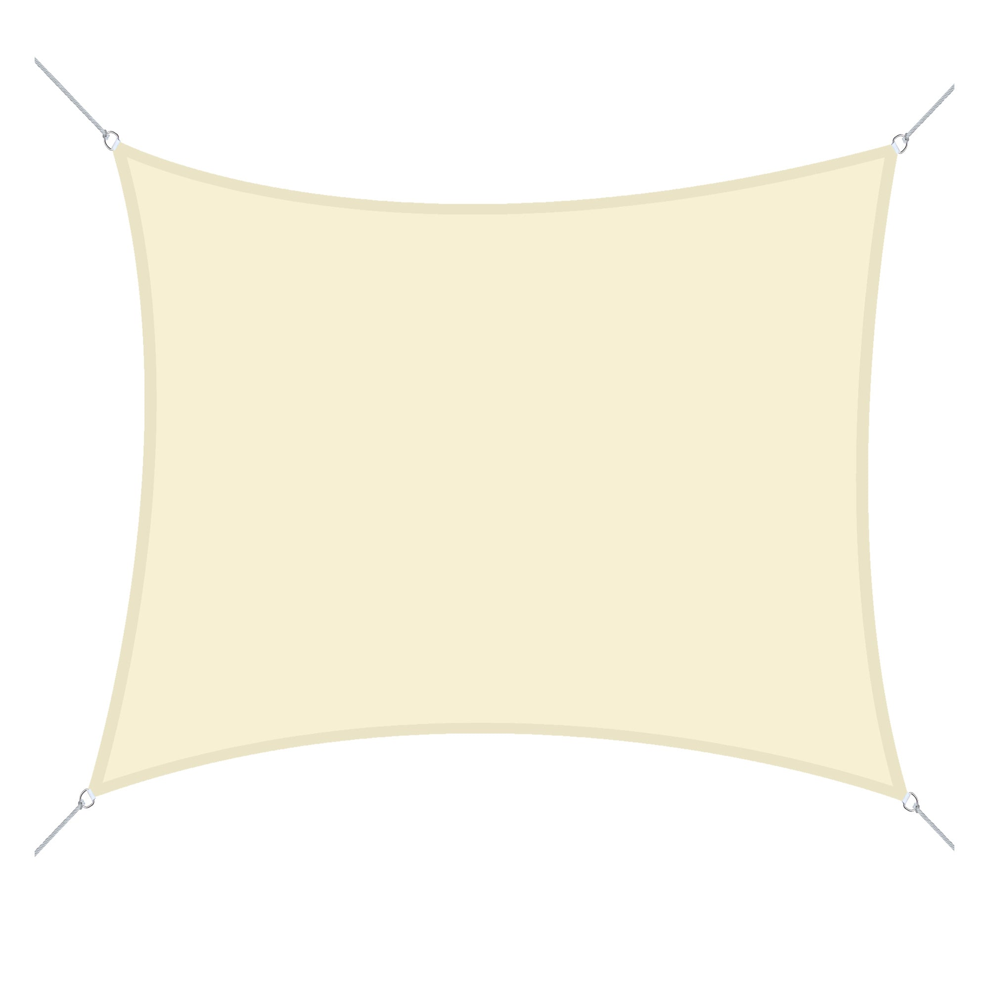 Outsunny Toldo Vela de Sombra Cuadrado 3x3 m Toldo de Terraza de Poliéster con Anillo de Acero Inoxidable y Cuerdas para Jardín Patio Crema