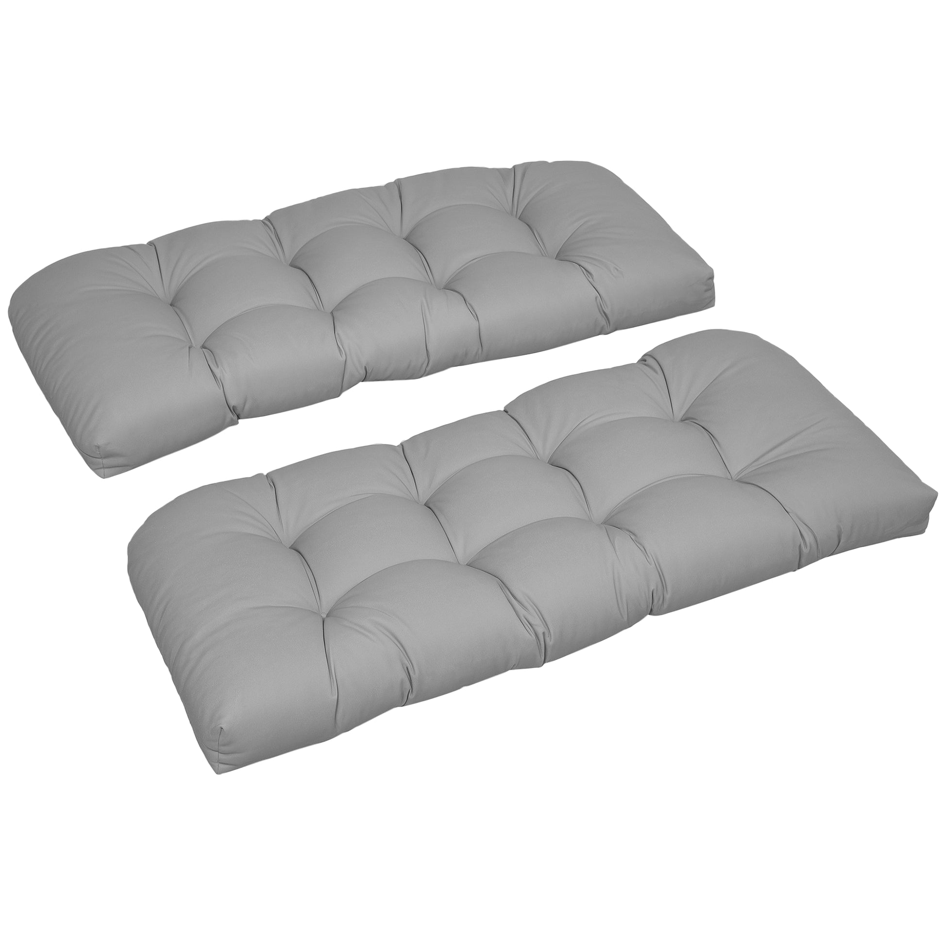 Outsunny Cojín para Banco de 2 Plazas 110x48x8 cm Cojín Rectangular para Interiores y Exteriores Lavable con 8 Puntadas y Asiento Cómodo para Sillas Sofás Gris