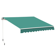 Outsunny Toldo Manual Retráctil 3x2,5 cm Toldo para Balcón con Manivela de Metal Impermeable y Anti-UV Toldo Enrollable de Exterior para Jardín Terraza Ventanas Verde