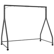 Outsunny Soporte para Columpio de Acero Estructura de Columpio de 2 y 3 Asientos o Cesta Colgante Resistente con Patas en Forma de A Carga 360 kg para Jardín Parque Patio Porche 210x117x175 cm Negro