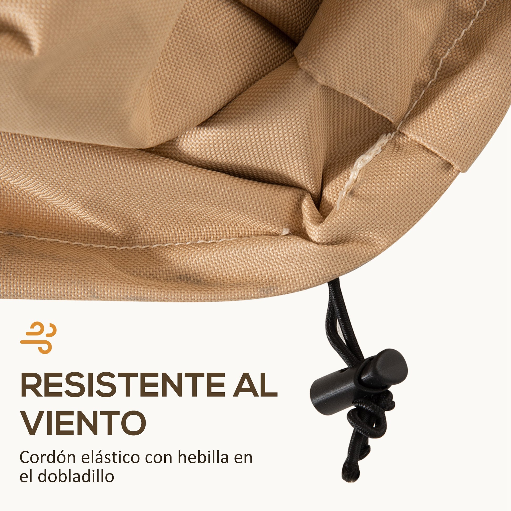 Outsunny Funda Protectora para Muebles de Jardín 275x208x78 Tela Oxford 600D Impermeable Cubierta para Sofás Mesas Exterior con 4 Ventilaciones 5 Asas y Cordón de Tracción Beige