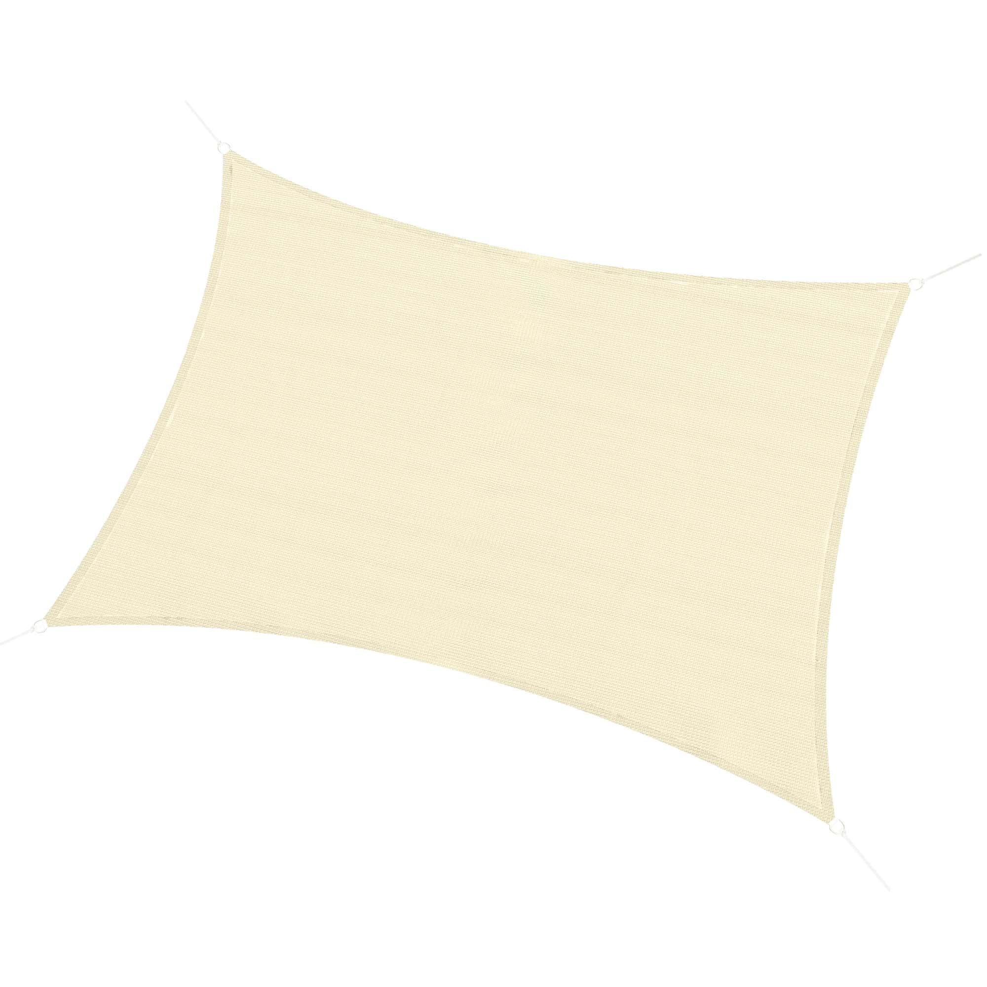 Outsunny - Toldo vela Rectangular (varios tamaños y colores), tamaño 3x4m, color crema