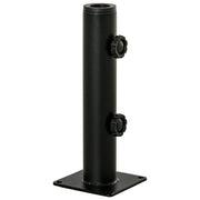 Outsunny Soporte de Parasol para Suelo de Cemento con 2 Botones de Bloqueo y 4 Tornillos de Expansión Base de Sombrilla para Palo de Paraguas de 34/38/48mm 12x12x30 cm Negro