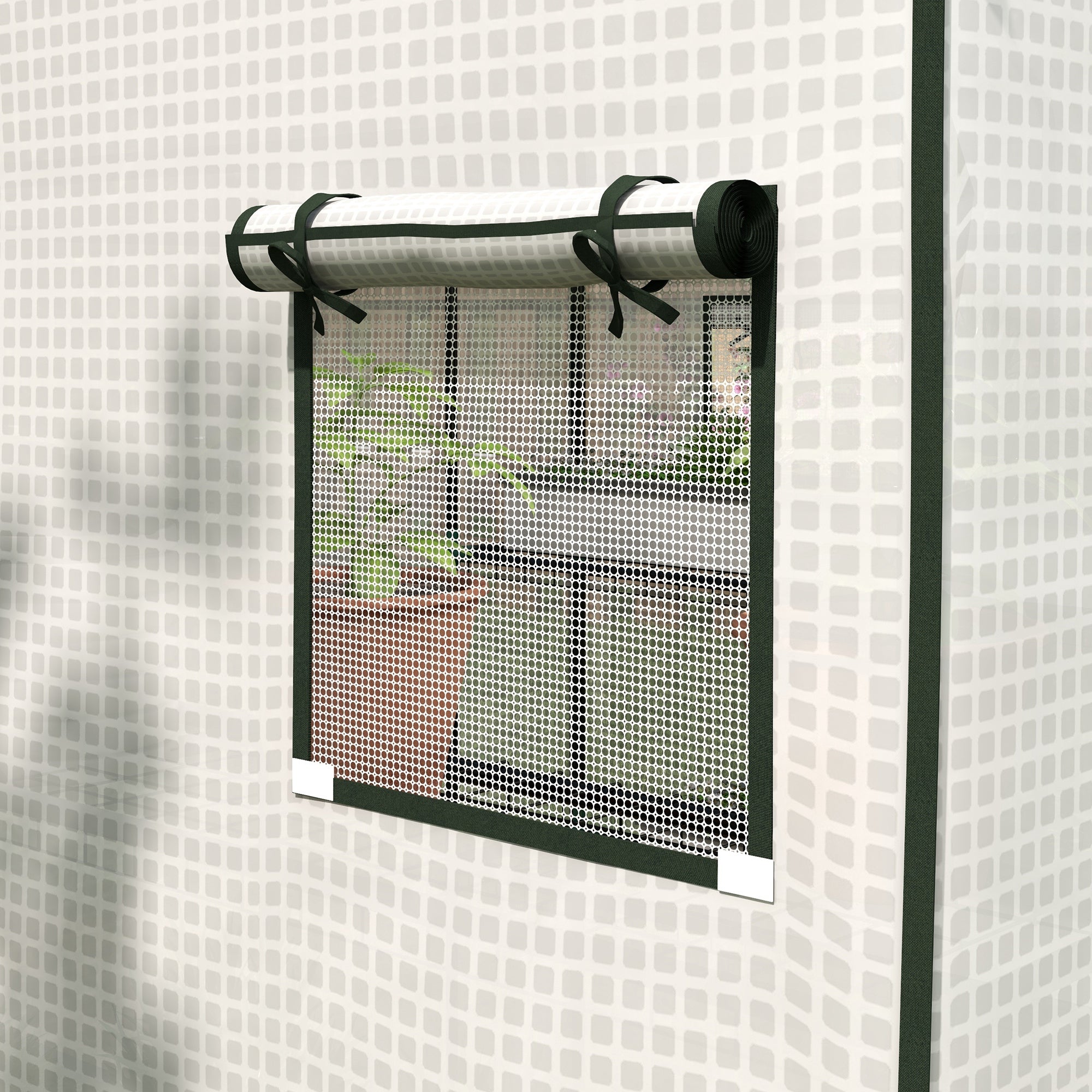 Outsunny Plástico Invernadero, 140x143x190 cm, Cubierta de Repuesto para Invernadero de Polietileno con Ventana, Puerta Enrollable, Anti-UV, para Huerto, Plantas, Agricultura, Jardín, Blanco
