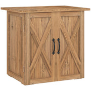 Outsunny Armario de Exterior de Madera Caseta de Jardín Exterior con 2 Puertas Magnéticas Anti-UV Impermeable Cobertizo de Jardín para Almacenamiento de Herramientas 77x55x72 cm Marrón
