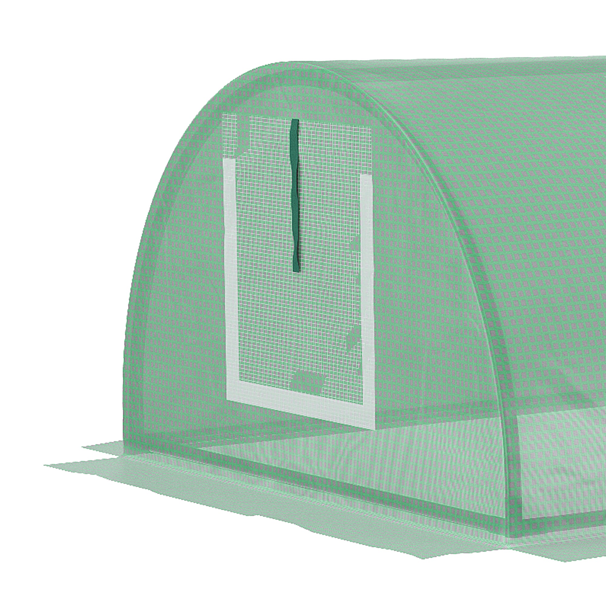 Outsunny Invernadero de Exterior, 200x80x45 cm, Invernadero de Jardín con 4 Ventanas Enrollables de Malla, Marco de Acero y Cubierta de PE 140g/㎡ Anti-UV para Cultivos, Plantas, Flores, Verde