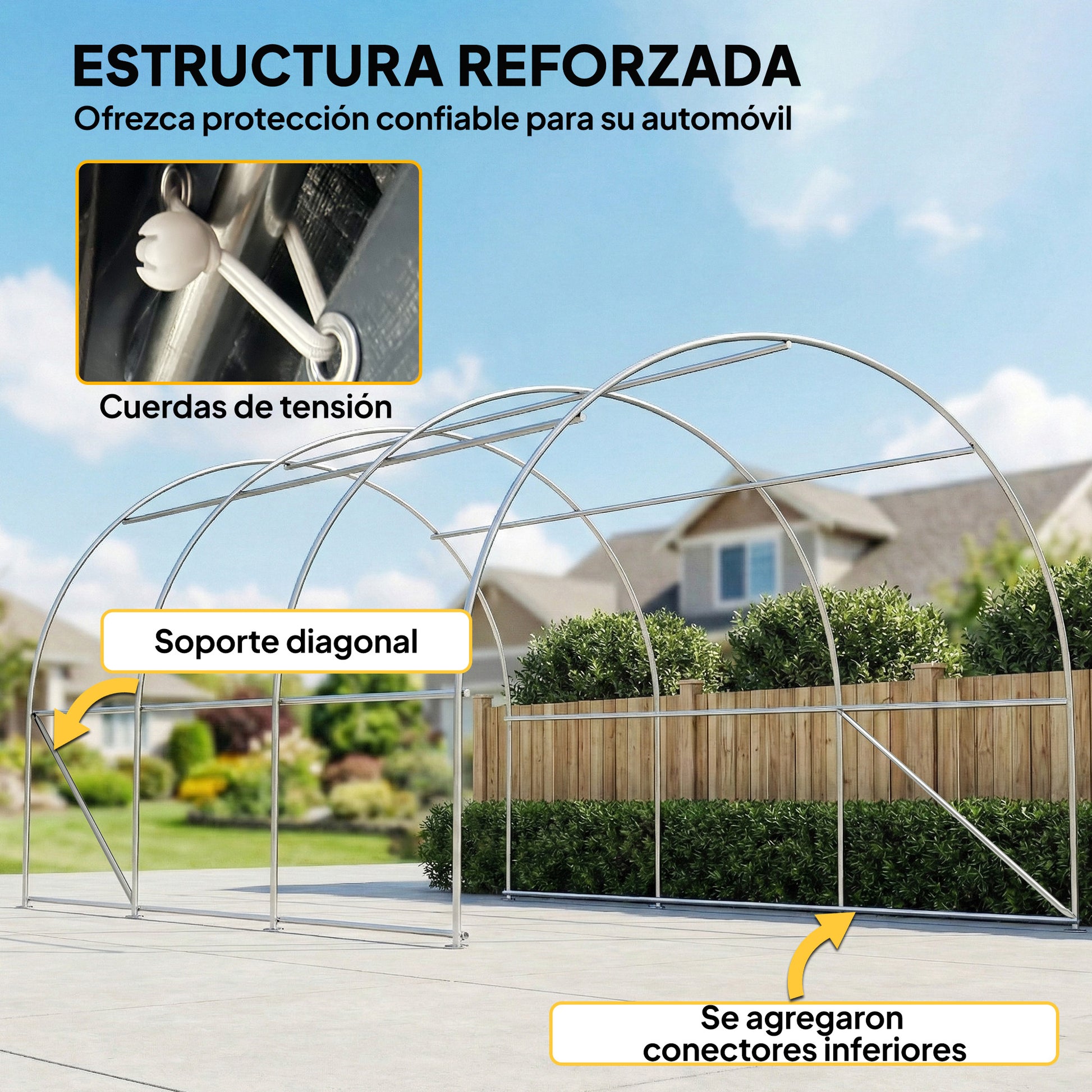 Outsunny Carpa Garaje Portátil 3x5 m, Garaje Exterior para Coche Impermeable con Puerta Enrollable con Cremallera, Estructura de Acero Galvanizado, UPF30+, Cobertizo de Almacenamiento, Gris