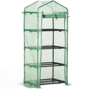 Outsunny Invernadero de Jardín con 4 Estantes y Cubierta de PE Tipo Caseta de Tubo Acero Vivero Casero para Cultivo de Plantas Flores Macetas 70x50x160 cm Verde