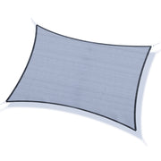 Outsunny Toldo Vela de Sombra Rectangular 4x3 m Toldo de Terraza Protección Rayos UV con Bolsa de Transporte Anillo de Acero Inoxidable y Cuerdas para Jardín Patio Gris