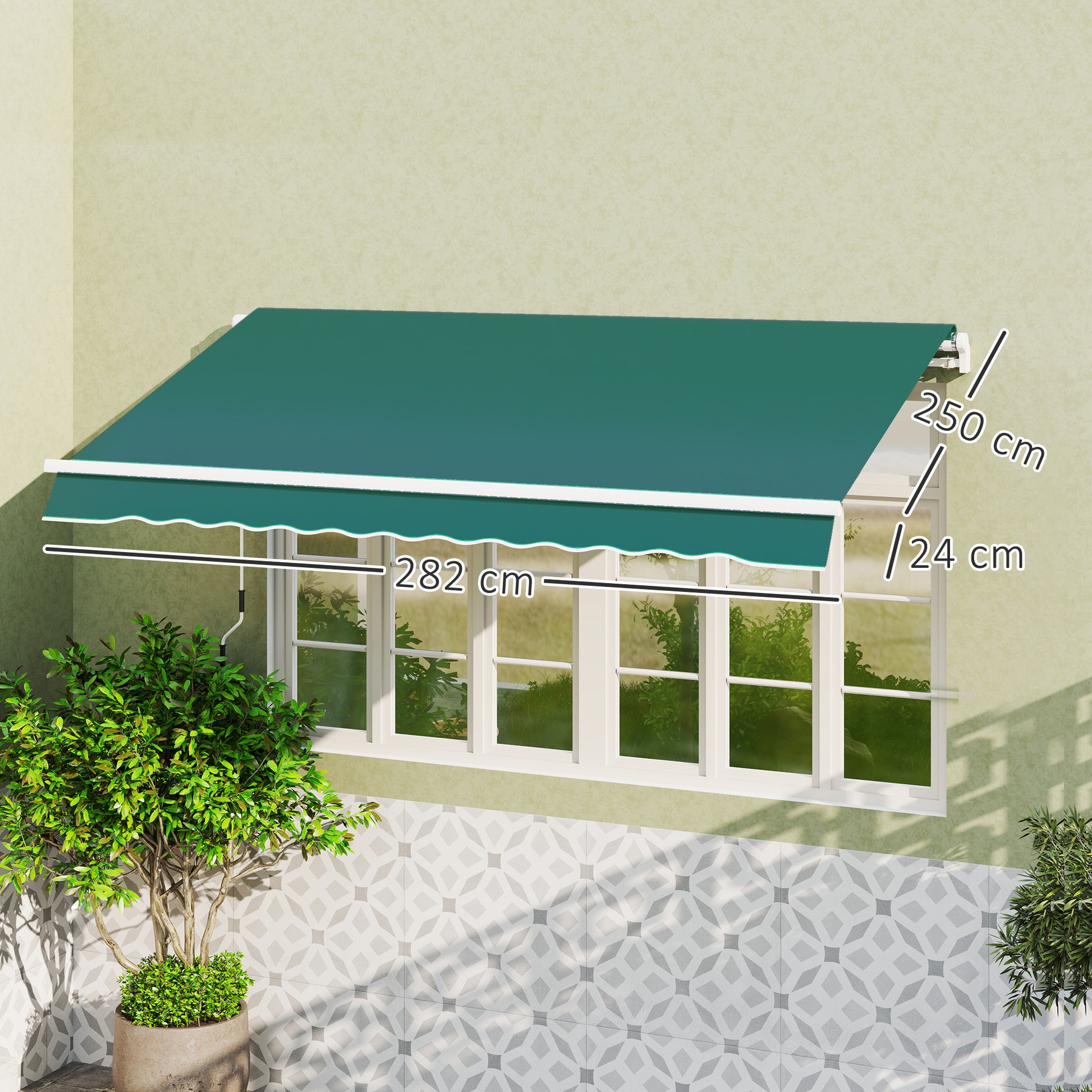 Outsunny Techo de Repuesto para Toldo 282x250 cm, Lona para Toldo con Protección UV 50+, Impermeable, Tela de Repuesto para Patio, Terraza, Jardín, Balcón, Verde
