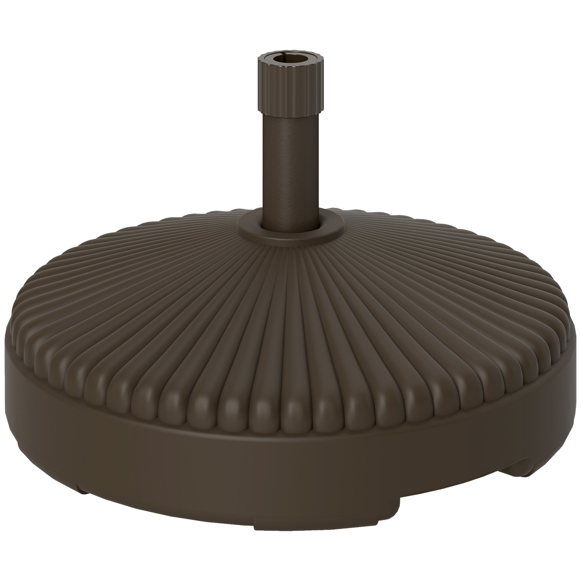 Outsunny Base para Sombrilla Redonda Soporte para Parasol Pie para Sombrilla Rellenable con Agua 23L o Arena 28kg para Jardín Terraza Marrón