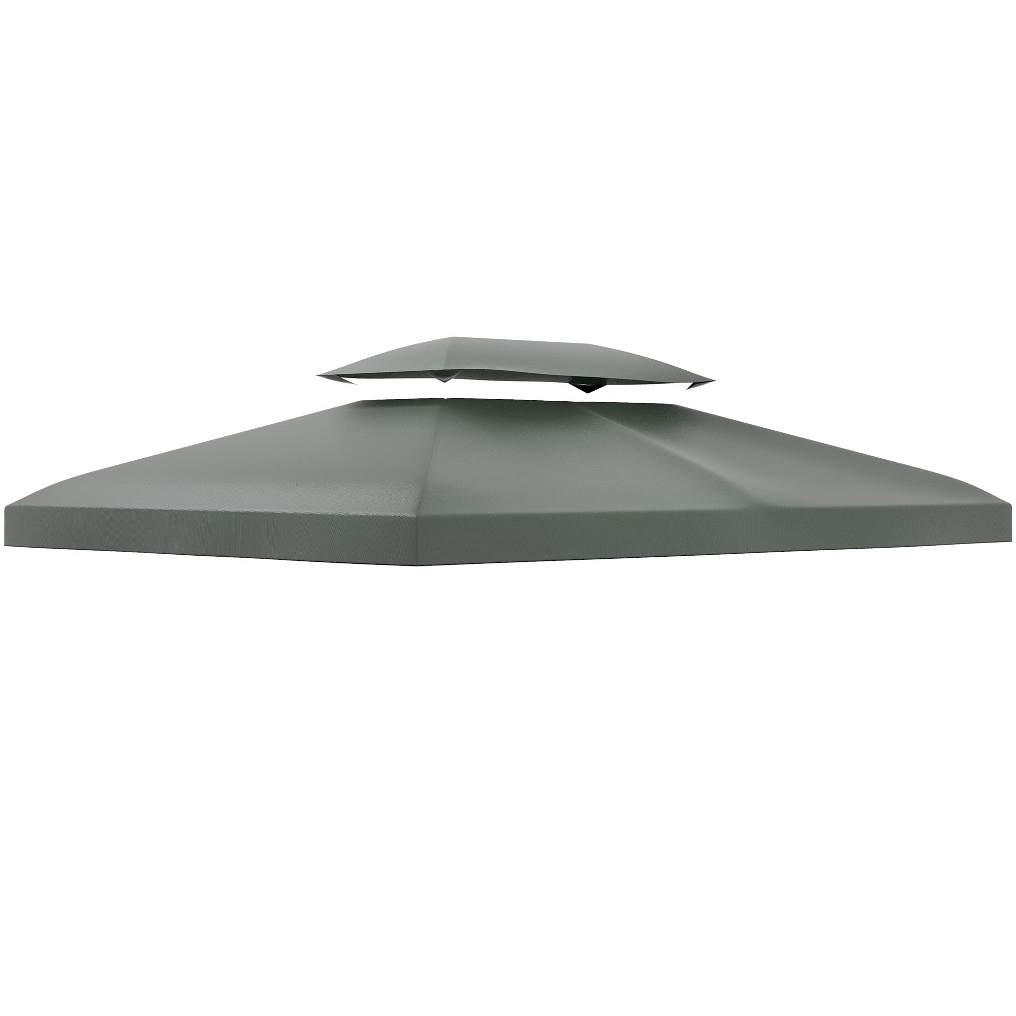 Outsunny Techo de Repuesto para Cenador 4x3 m Cubierta de Repuesto con Techo Doble 10 Orificios de Drenaje y Protección UV Toldo de Recambio para Pabellón Gazebo Gris Oscuro