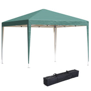 Outsunny Carpa Plegable Gazebo 3x3 m Cenador Plegable con Altura Ajustable en 3 Niveles Toldo Anti-UV y Bolsa de Transporte para Camping Fiestas Verde