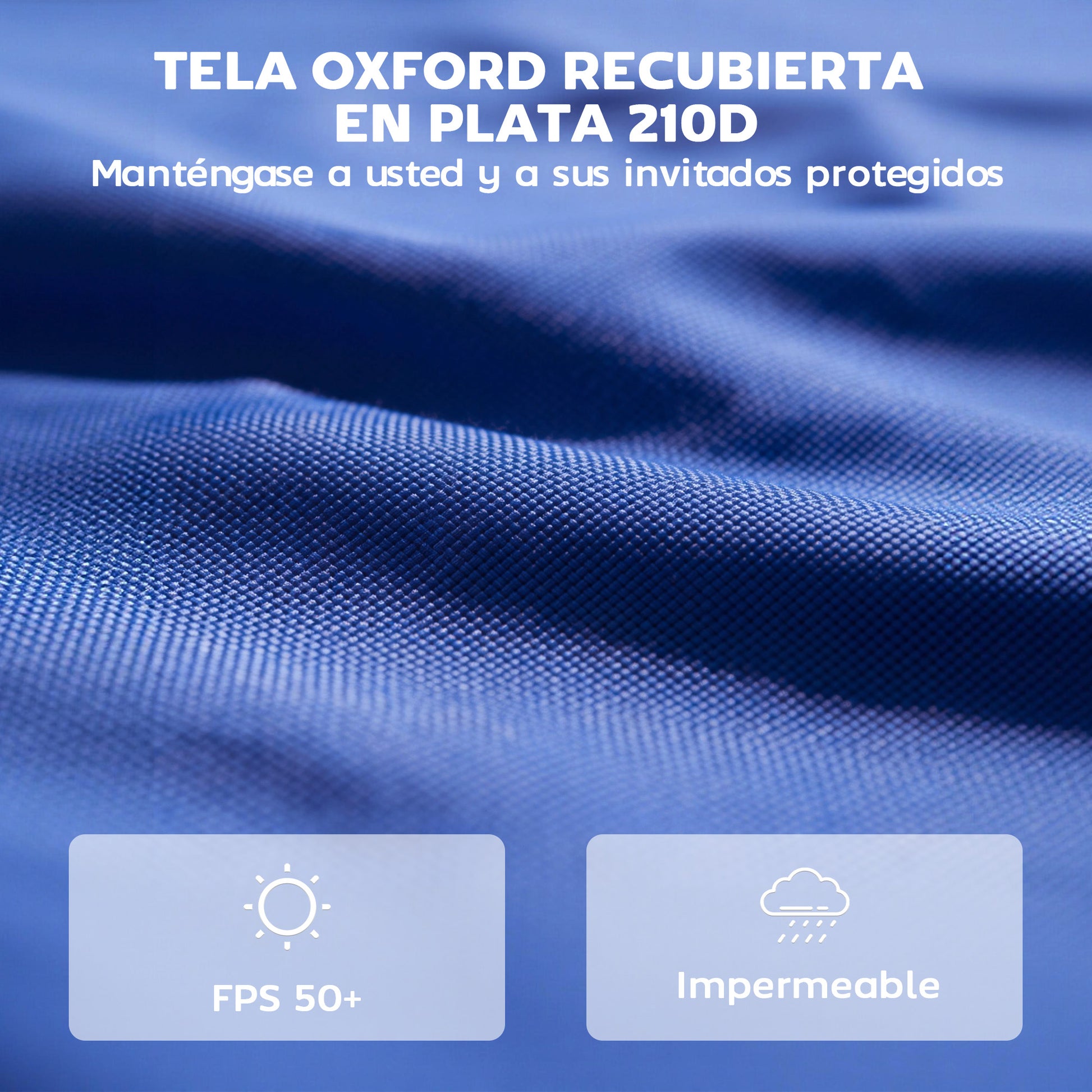 Outsunny 3 Paredes Laterales para Carpas de 3x3 m, Paredes Laterales de Repuesto para Cenador de Tela Oxford 210D con Cremallera, para Fiestas, 300x200 cm, Azul Oscuro