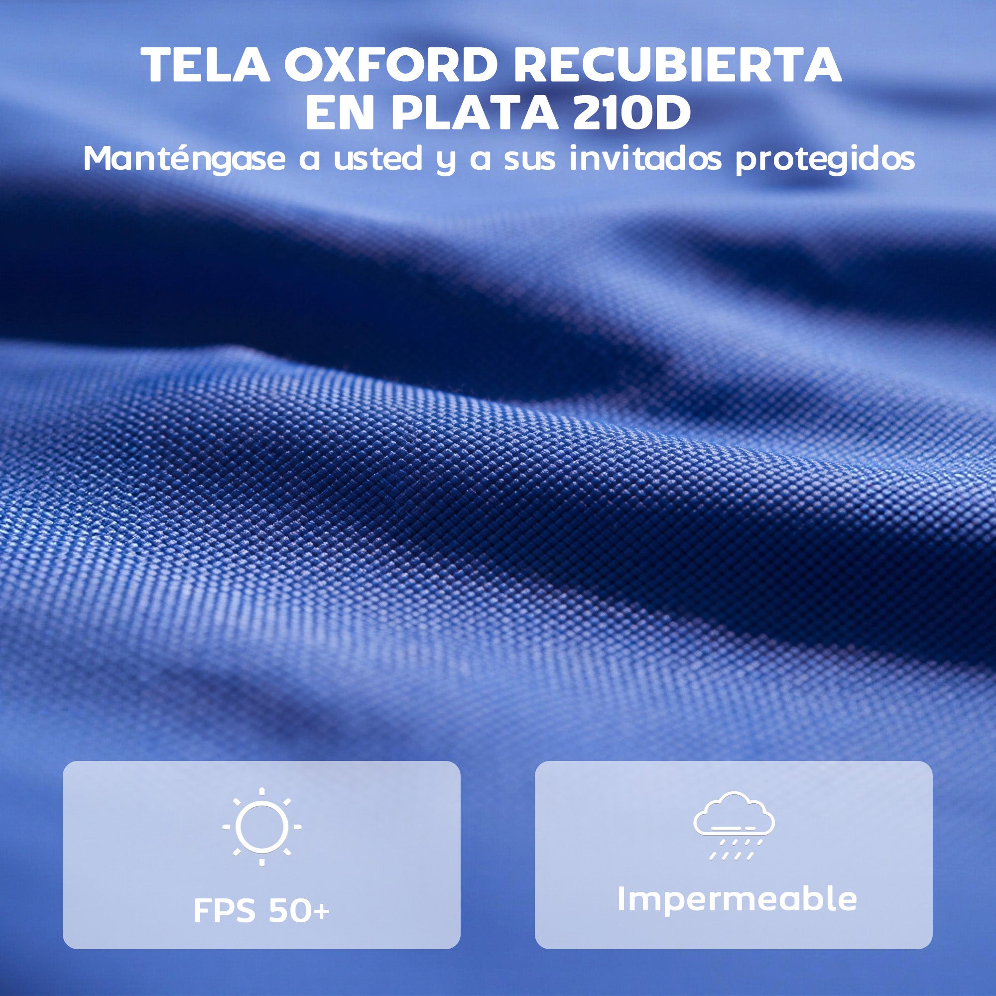 Outsunny 3 Paredes Laterales para Carpas de 3x3 m, Paredes Laterales de Repuesto para Cenador de Tela Oxford 210D con Cremallera, para Fiestas, 300x200 cm, Azul Oscuro