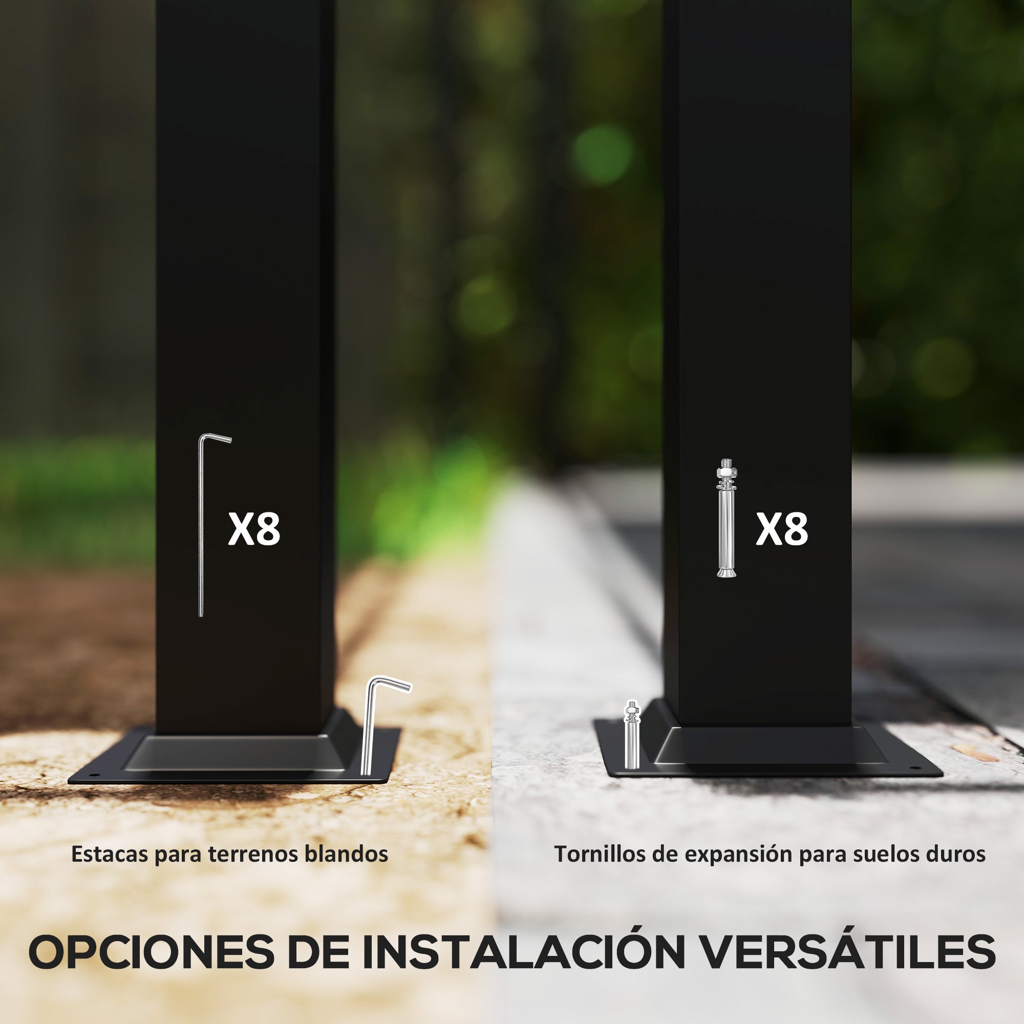 Outsunny Pérgola de Jardín 3x3 m con Techo Retráctil y Accesorio Magnético, Cenador de Jardín con Protección UV30+, Columnas Metálicas y Ganchos, Pabellón para Patio, Terraza, Exterior, Blanco Crema