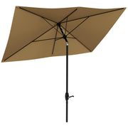 Outsunny Sombrilla de Terraza Exterior 3x2 m Parasol de Terraza Exterior con Ángulo Ajustable Mástil de Aluminio y Protección UV 50+ Sombrilla para Jardín Patio Café
