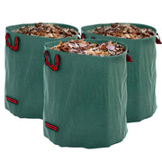 Outsunny Set de 3 Bolsas de Basura de Jardín 272L Bolsas para Residuos Resistentes con Asas Reforzadas y Aros Flexibles Plegables y Reutilizables