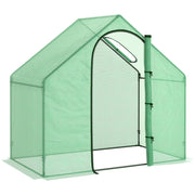 Outsunny Invernadero Pequeño Invernadero de Exterior con Ventana Puerta con Cremallera y Marco de Acero Invernadero para Cultivar Tomates Plantas Flores 180x100x168 cm Verde