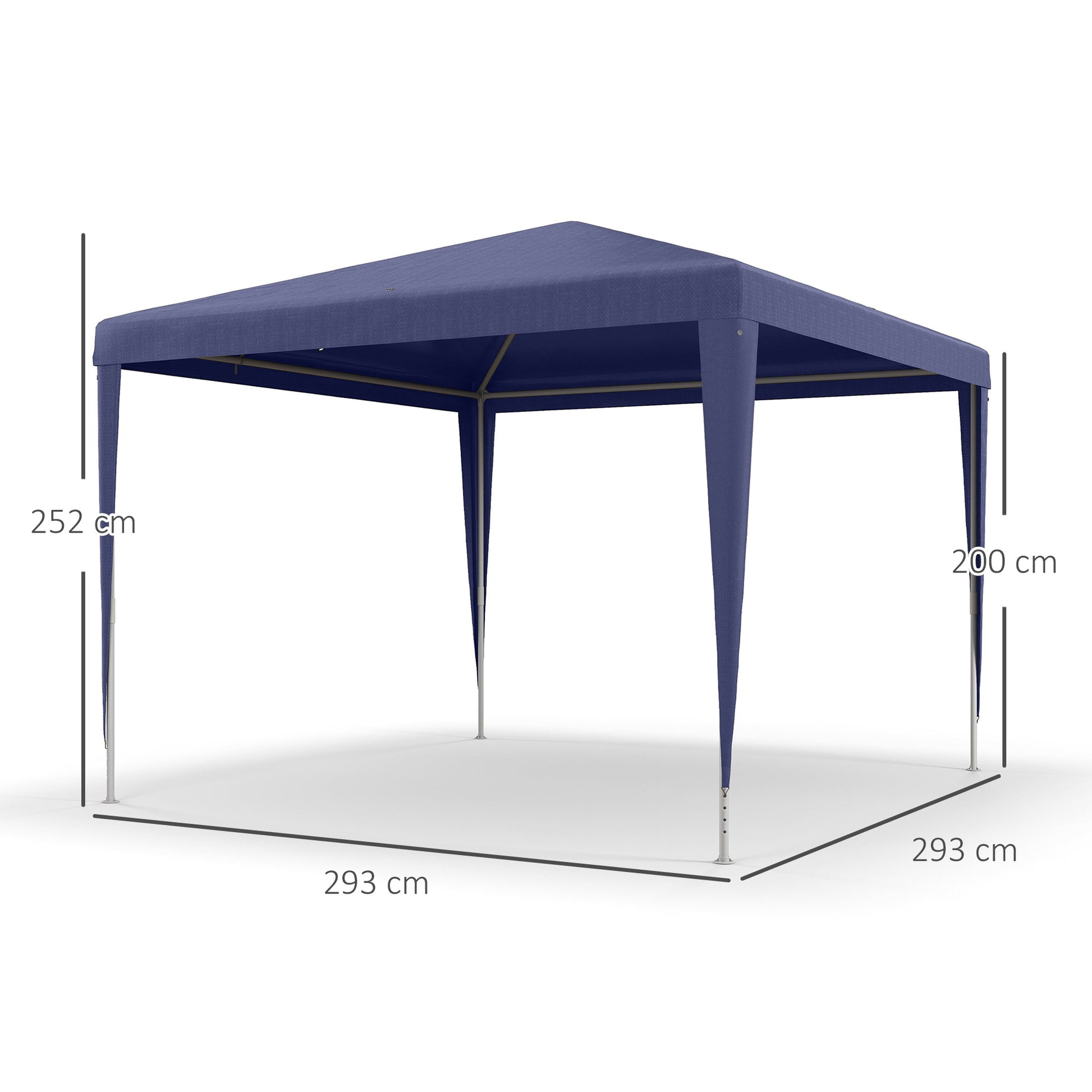 Outsunny Carpa Desmontable 3x3 m Cenador Pabellón de Jardín con 4 Orificios de Drenaje y Marco de Acero Anti-UV Gazebo para Terraza Patio Exterior Camping Azul