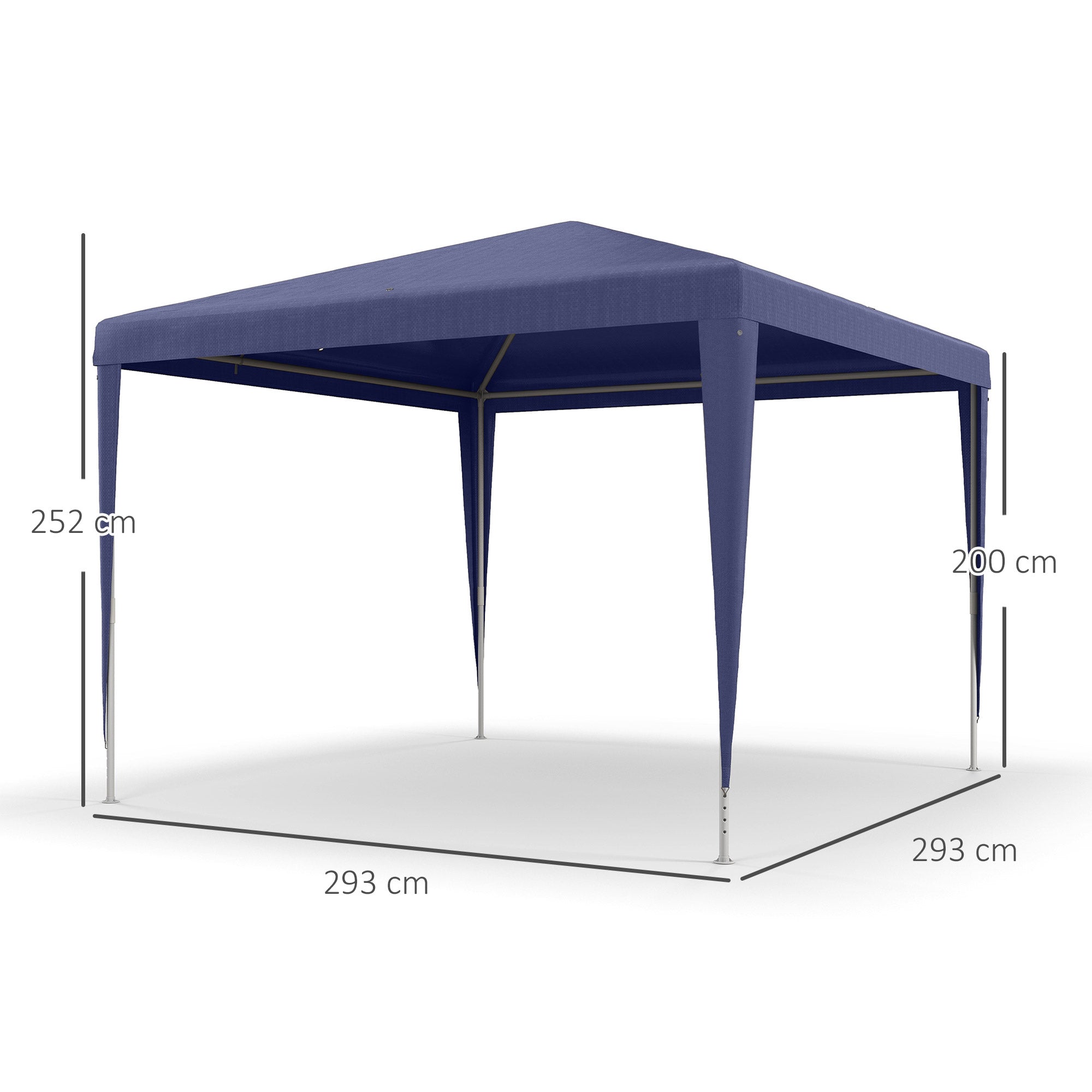 Outsunny Carpa Desmontable 3x3 m Cenador Pabellón de Jardín con 4 Orificios de Drenaje y Marco de Acero Anti-UV Gazebo para Terraza Patio Exterior Camping Azul