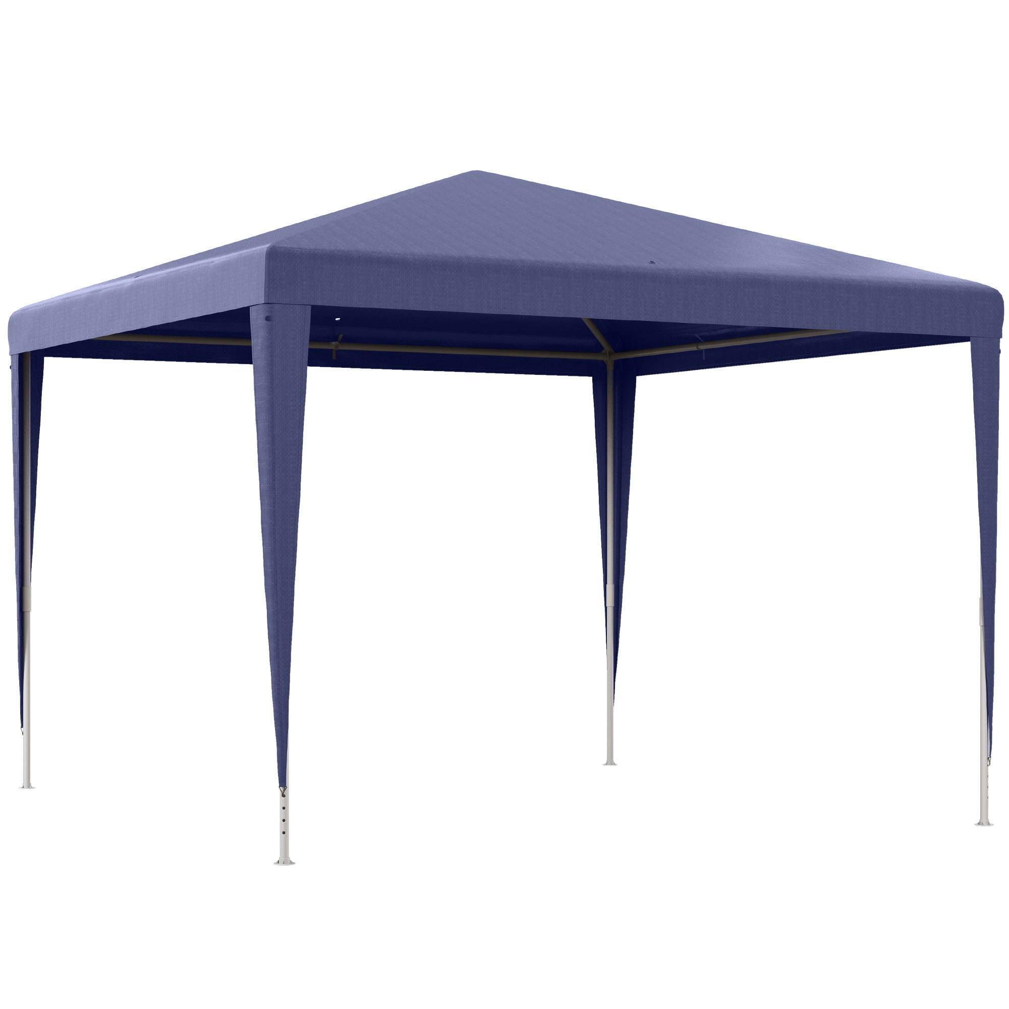 Outsunny Carpa Desmontable 3x3 m Cenador Pabellón de Jardín con 4 Orificios de Drenaje y Marco de Acero Anti-UV Gazebo para Terraza Patio Exterior Camping Azul