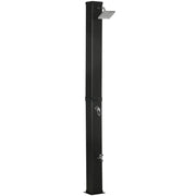 Outsunny Ducha Solar Exterior 40L Ducha de Jardín con Cabezal de Ducha Grifo Agua Caliente hasta 60℃ y Ducha para Pies para Piscina Patio Playa 19x20x217 cm Negro
