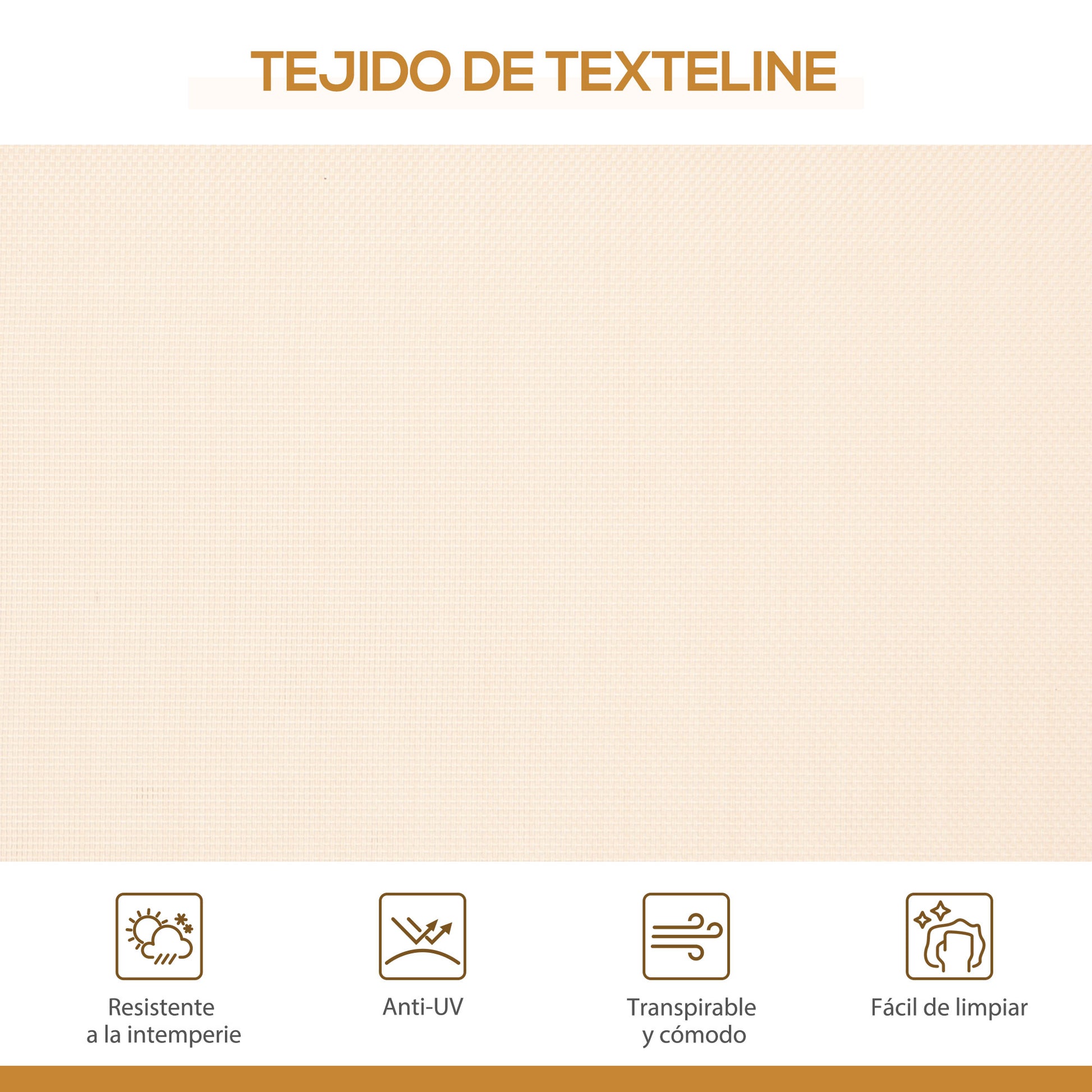 Outsunny Columpio de Jardín Exterior de 3 Plazas con Toldo Reclinable, Balancín de Jardín Exterior con Respaldo Transpirable y Marco de Acero, para Terraza Balcón, 175x118x159 cm, Beige