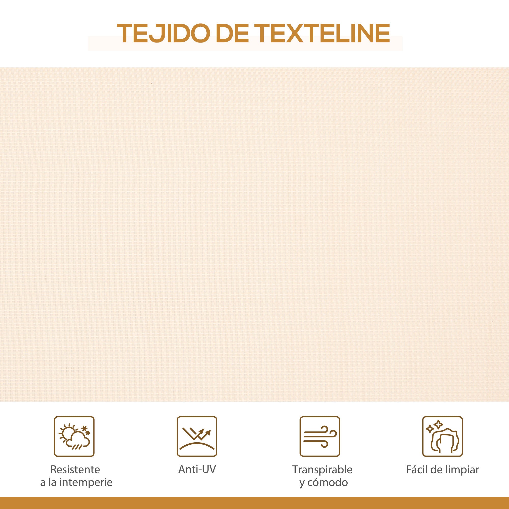Outsunny Columpio de Jardín Exterior de 3 Plazas con Toldo Reclinable, Balancín de Jardín Exterior con Respaldo Transpirable y Marco de Acero, para Terraza Balcón, 175x118x159 cm, Beige