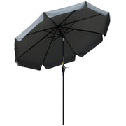 Outsunny Sombrilla Terraza Exterior Ø266 cm Sombrilla de Jardín Inclinable con Protección UV50+ Poste de Aluminio y Manivela Parasol para Patio Terraza Gris Oscuro