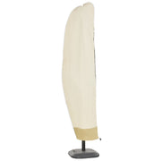 Outsunny Funda para Sombrilla de Jardín Funda para Parasol Impermeable Tela Oxford 600D Cubierta de Parasol con Cremallera para Jardín Exterior Ø56x220 cm Beige