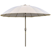 Outsunny Sombrilla Terraza Exterior Ø250 cm Sombrilla de Jardín con Ángulo Inclinable 18 Varillas y Manivela Impermeable Parasol para Patio Terraza Crema